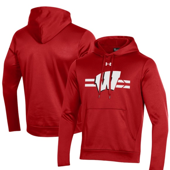Under Armour Other - Men’s Under Armour Wisconsin Badgers Logo Stripe Fleece Hoodie